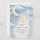 Over the Moon for Baby Shower Invitation 招待状 (正面)