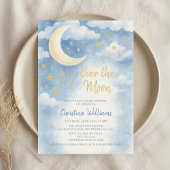Over the Moon for Baby Shower Invitation 招待状