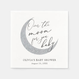 Over the Moon for you Baby Shower Napkins スタンダードカクテルナプキン