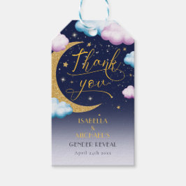Over the Moon Gender Reveal Thank You ギフトタグ
