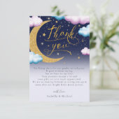 Over the Moon Gender Reveal Thank You サンキューカード (スタンド正面)
