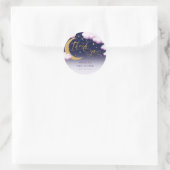 Over the Moon Girl Baby Shower ラウンドシール (バッグ)