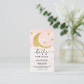 Over The Moon Girl Book Request Baby Shower Card エンクロージャーカード (スタンド正面)