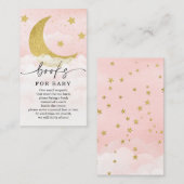 Over The Moon Girl Book Request Baby Shower Card エンクロージャーカード (正面/裏面)