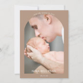 Over the Moon in Love Photo Baby Announcement Card 招待状 (正面)
