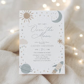 Over the Moon Outer Space Baby Shower 招待状