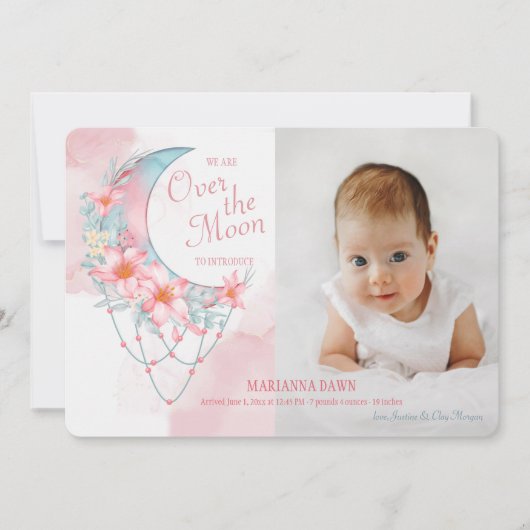Over the Moon Photo Birth発表 案内状 (正面)
