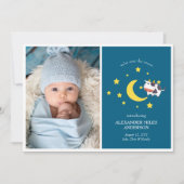 Over the Moon Photos新生児発表 招待状 (正面)