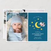 Over the Moon Photos新生児発表 招待状 (正面/裏面)