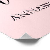 Over The Moon Pink Girl Baby Shower Welcome Sign ポスター (角)