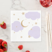 Over the Moon Purple Baby Shower  スタンダードランチョンナプキン (インサイチュ)
