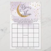 Over the Moon Purple & Bingo金ゴールドベビー紙ビンゴカード チラシ (正面)