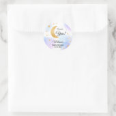 Over the Moon Star Pink Blue Thank You Baby Shower ラウンドシール (バッグ)