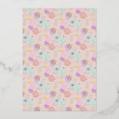 Over the Moon Starsフローララベンダーベビーシャワー 箔招待状 (裏面)