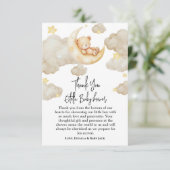 Over The Moon stars Teddy Bear Baby Shower サンキューカード (スタンド正面)