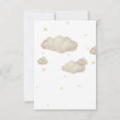 Over The Moon stars Teddy Bear Baby Shower サンキューカード (裏面)