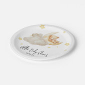 Over The Moon Teddy Bear Baby Shower ペーパープレート (アングル)