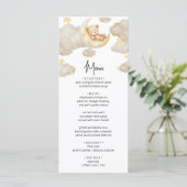 Over The Moon Teddy Bear Baby Shower Menu Card メニュー (スタンド正面)