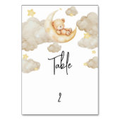 Over The Moon Teddy Bear Baby Shower Table Number  テーブルナンバー (正面)