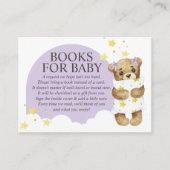 Over The Moon Teddy Bear Lavender Books forベビー エンクロージャーカード (正面)