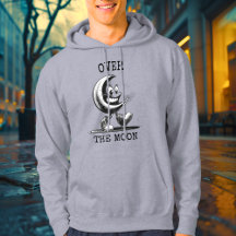 Over the Moon - Vintage Crescent Moon Hoodie