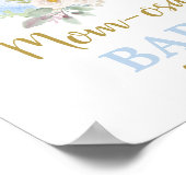 Over the MoonBaby Shower Boy Momosaバー標識 ポスター (角)