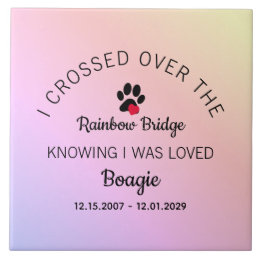 Over The Rainbow Bridge Custom Pet Memorial タイル