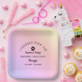 Over The Rainbow Bridge Custom Pet Memorial ペーパープレート