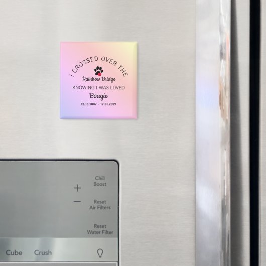 Over The Rainbow Bridge Custom Pet Memorial マグネット (インサイチュ (冷蔵庫))