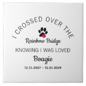 Over The Rainbow Bridge Custom White Pet Memorial タイル (正面)