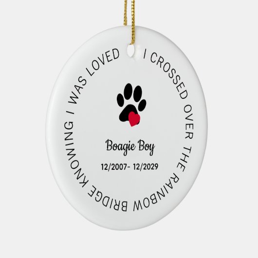 Over The Rainbow Bridge Personalized Pet Memorial セラミックオーナメント (右)