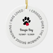 Over The Rainbow Bridge Personalized Pet Memorial セラミックオーナメント (正面)
