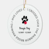Over The Rainbow Bridge Personalized Pet Memorial セラミックオーナメント (左)
