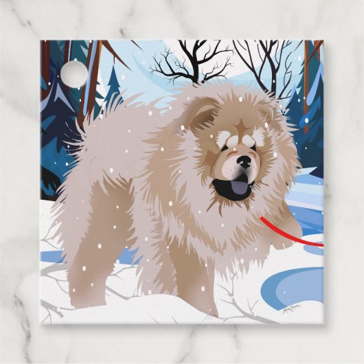 OVER THE RIVER FAWN Chowギフトラベル前後 フェイバータグ (正面)