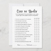 Over Under I Love You Around The World Game Card (正面)