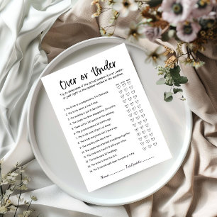 Over Under I Love You Around The World Game Card