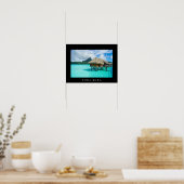 Over-water bungalow in Bora Bora black poster ポスター (キッチン)