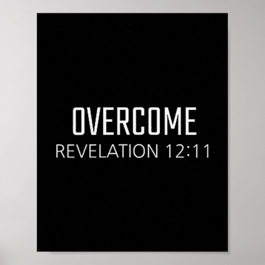 Overcome - Revelation 12_11 Bible Religious Verse  ポスター (正面)