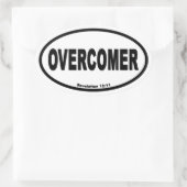 Overcomer Rev 12:11ユーロスタイル 楕円形シール (バッグ)