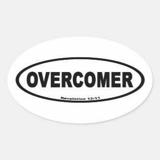 Overcomer Rev 12:11ユーロスタイル 楕円形シール