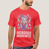Overdose Awareness Cute Elephant Long Sleeve Tシャツ (正面)