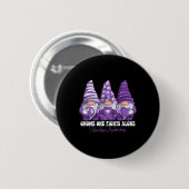 Overdose Awareness Month Purple Ribbon Gnomies Sup 缶バッジ (正面&裏面)