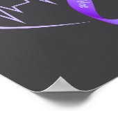 Overdose Awareness Month Purple Ribbon Heart Suprt ポスター (角)