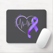 Overdose Awareness Month Purple Ribbon Heart Suprt マウスパッド (マウス)