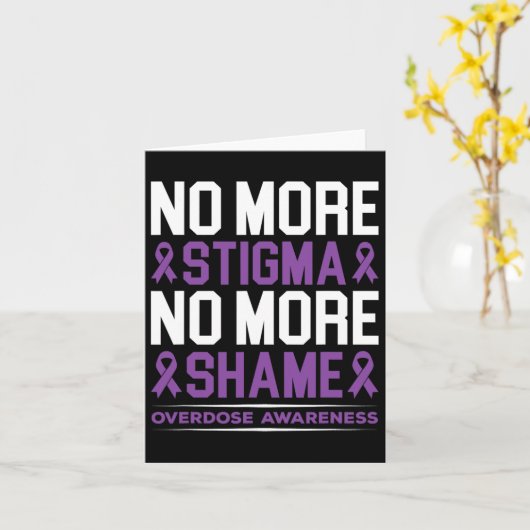 Overdose Awareness No More Stigma No More Shame Ad カード (黄色い花)