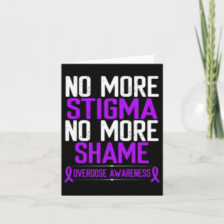Overdose Awareness No More Stigma Shame Purple Rib カード