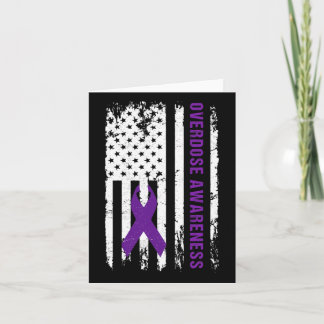 Overdose Awareness Purple Ribbon Addiction Recover カード