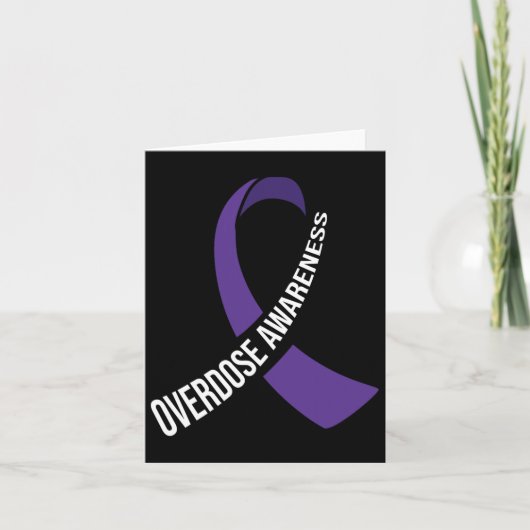 Overdose Awareness Purple Ribbon Drug Addiction 26 カード (正面)