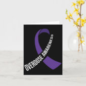 Overdose Awareness Purple Ribbon Drug Addiction 26 カード (黄色い花)