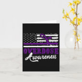 Overdose Awareness Purple Ribbon Drug Addiction 29 カード (黄色い花)